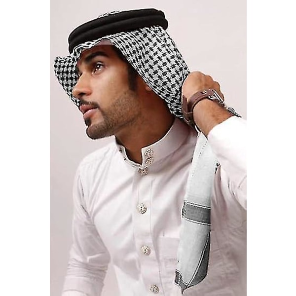 Keffiyeh Arabe Para Hombre Turbante Muslim Palestine Scarf Saudi Arabic Agal Sheik Gorros Kostym för män