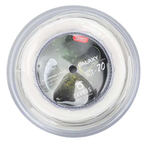 POWERTI BX70 Badminton Racket Strings High Elastic Nylon Badminton Racket String 0.7mm Badminton String 200m Roll White
