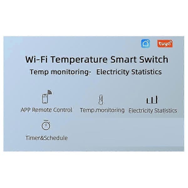 Tuya Wifi 16A Smart Temperatur Switch Strömmätare hwy