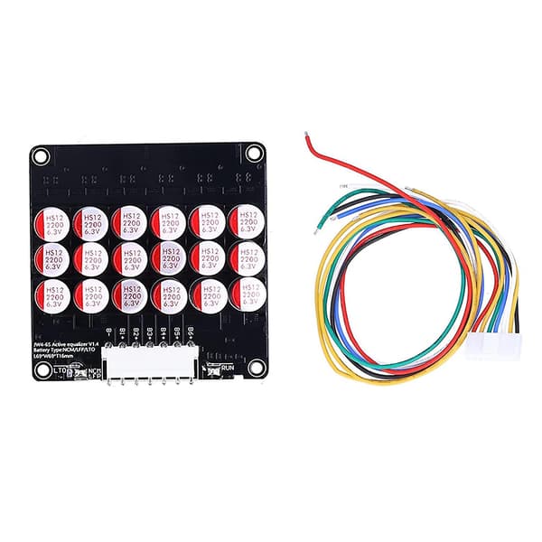 6S Equalizer Balancer Lifepo4 / LTO Batteri Energiutjevning Kondensator BMS-kort Black