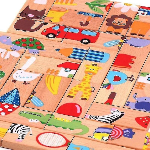 28 stycken/ set djurfärger domino Tecknade baby Barnspel
