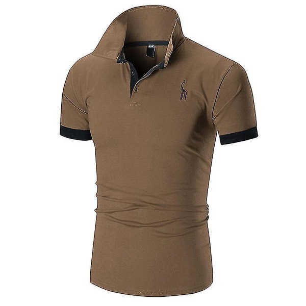 Sommarkläder 2023 Casual Sport Herr Polo T-shirts Med Logotyp Broderi Sittande Golf Herr Polotröjor Camel L