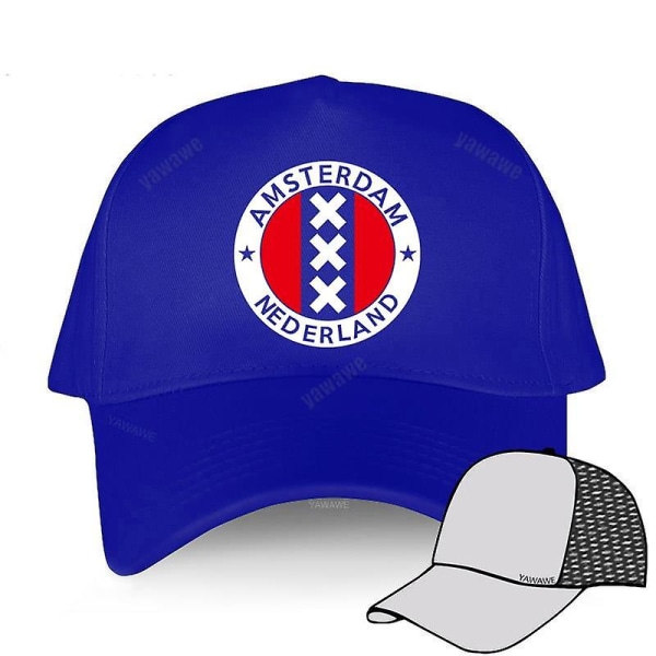 Menn Utendørs Snapback-hatter Kjærestehette Amsterdam Design Baseballcaps i bomull blue mesh