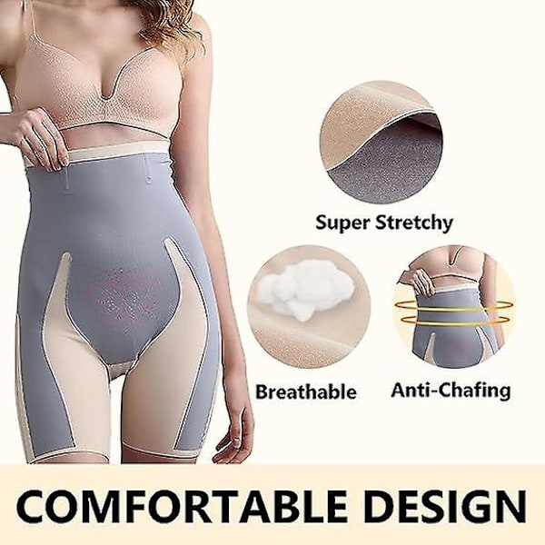 Høytaljede Bukse med Magekontroll, Kvinners Kroppformerende Fibergjenoppretting Formering Sømløs Høytaljede Mage Kroppsshapewear Khaki 1pcs XL
