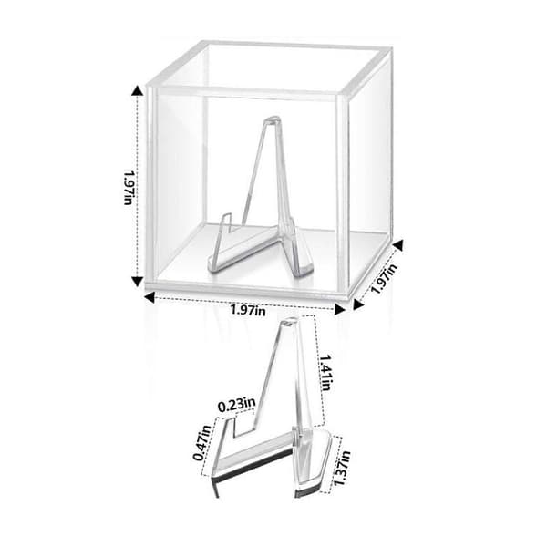 Gitarrplektrum Display Box Plektrumfodral med Stativställ Klar Hållare Gitarrplektrum Box Kompatibel med Gitarrister Elbas Ukulele Älskare transparent base