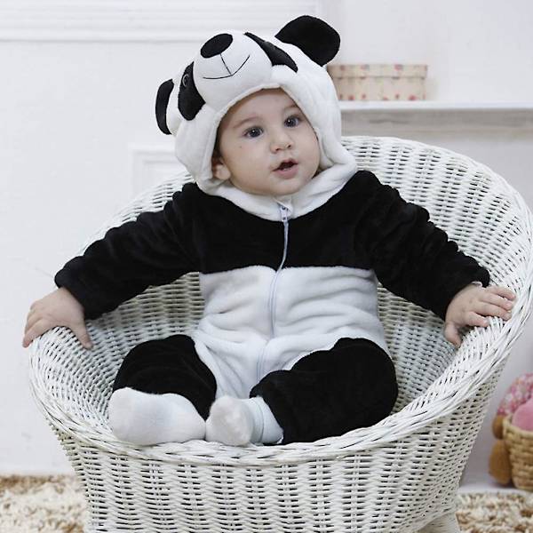 Reedca Dinosaur Kostume til Småbørn - Sød Hættetrøje Onesie Dyrekostume til Halloween Panda 6-12 Months
