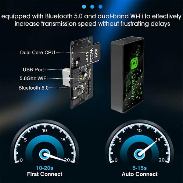 Trådløs CarPlay-adapter til kablet til trådløs Carplay-dongle BT Wifi Plug and Play USB-forbindelse A