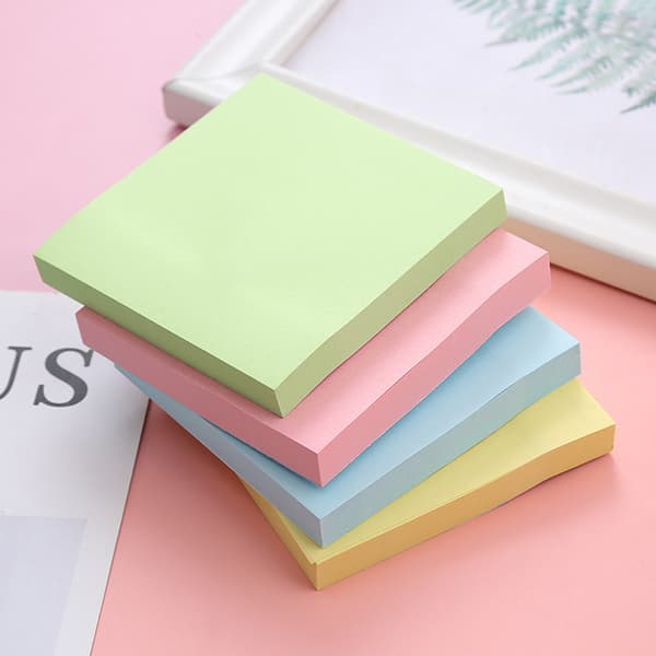 100 stk. Sticky Notes - Selvklæbende notesblokke farverige (gul)
