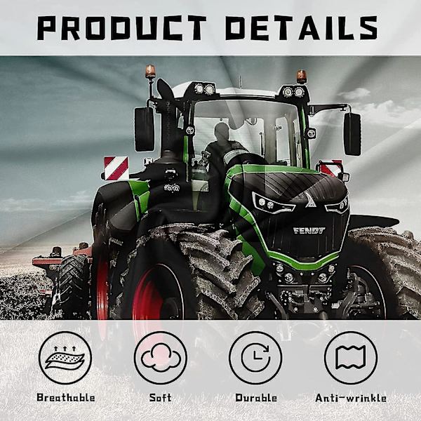 Traktor Täcke Set 2/3 Delar Pojkar Traktor Sängkläder Set Med Kuddfodral 50x75 Cm För Barn Barn Tonåringar 220x240cm