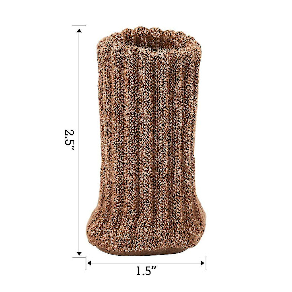 24 stk Stolpinner Møbelsokker Antislipp Elastiske Stolpinner Fotsokker Deksel, Strikkede Møbelputer For Møbelbein Omkrets Fra 3\" Til 5\" Brown