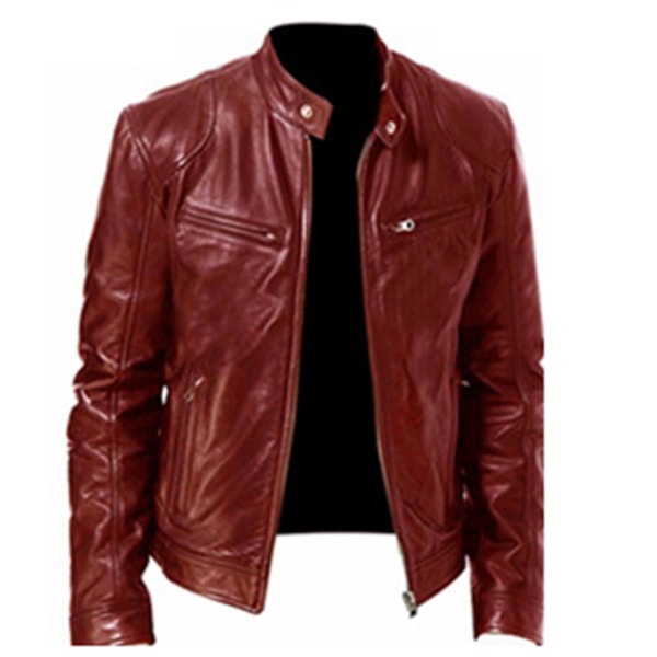 Black/brown/khaki/red Leather Jacket Soft Long Sleeve Casual Clothes Coat For Home Bedroom Office