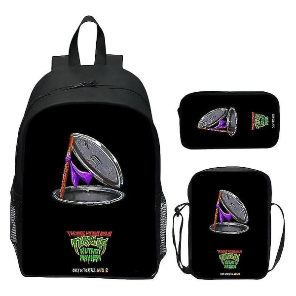 2024 Uusi Teenage Mutant Ninja Turtles koululaukku olkalaukku kynälaukku 3kpl 16" reppu sarjakuva printed laukut poikien syntymäpäivälahja T-10