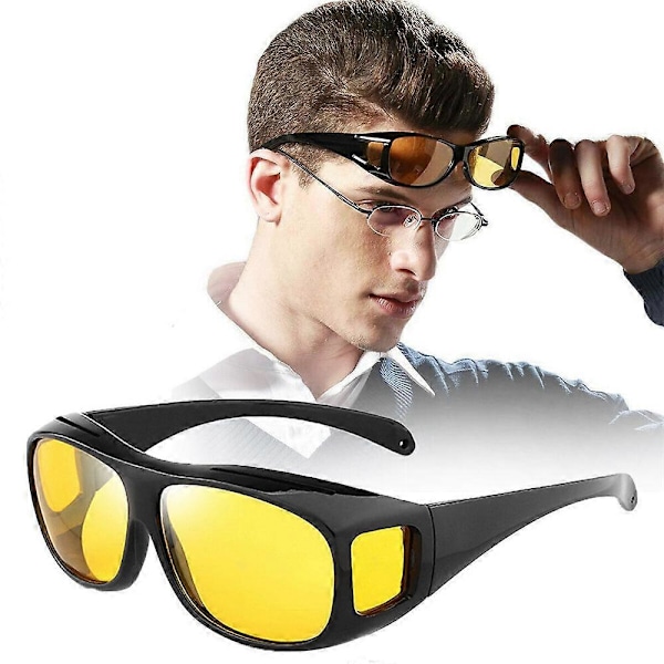 Multifunktionella Glasögon för Nattkörning - Stilrena, Bekväma, Antireflex, Glasögon för Receptbelagda Linser, Unisex Yellow