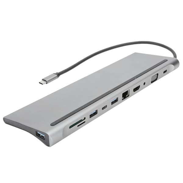 11 i 1 USB C Hub HDMI Kortleser Multifunksjonsadapter Dockingstasjon