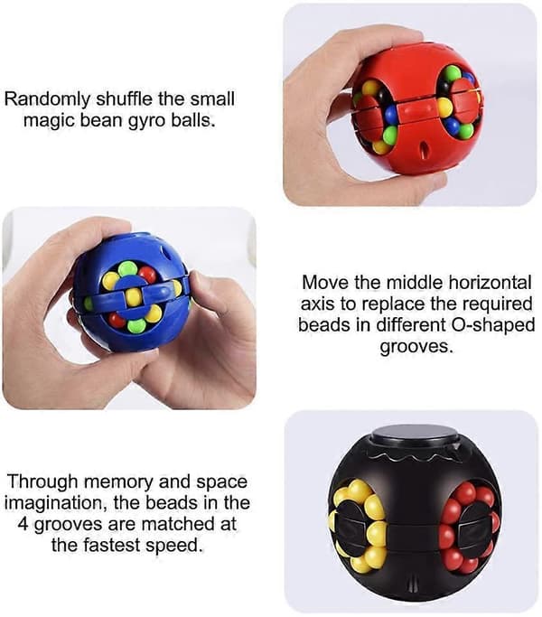 Sormenpää Burger Cube -palapeli Gyroskooppi Magic Bean Lelu Magic Bean Lasten Dekompressiolelu Red