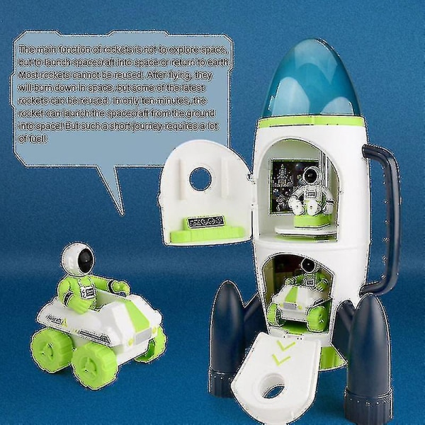 Rymdraketleksak Astronaut Rymdskeppleksak Barn Leksak för tidig utbildning Födelsedagspresent för pojkar Flickor C