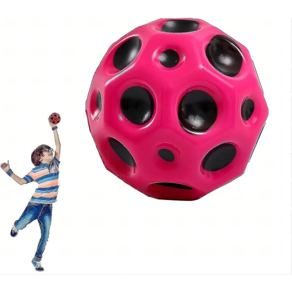 Space Balls Ekstrem høj hoppende bold & poplyde Meteor Space Ball, Cool Tiktok Pop hoppende rum Rose red 1pcs