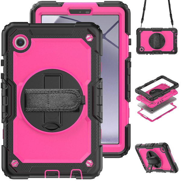 Case on yhteensopiva Samsung Galaxy Tab A9:n kanssa Black Rose Red