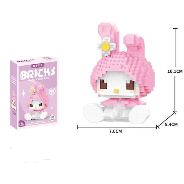 Building Block Sanrio Anime Figure Kuromi Assembled Toys Decorative Ornament Model My Melody Children's Puzzle Gifts