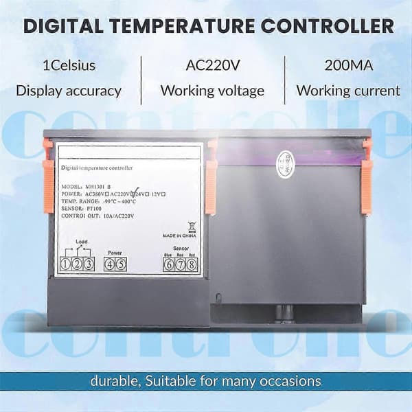 Digital temperaturregulator -99-400 grader PT100 M8 probe termoelement sensor indlejret termostat