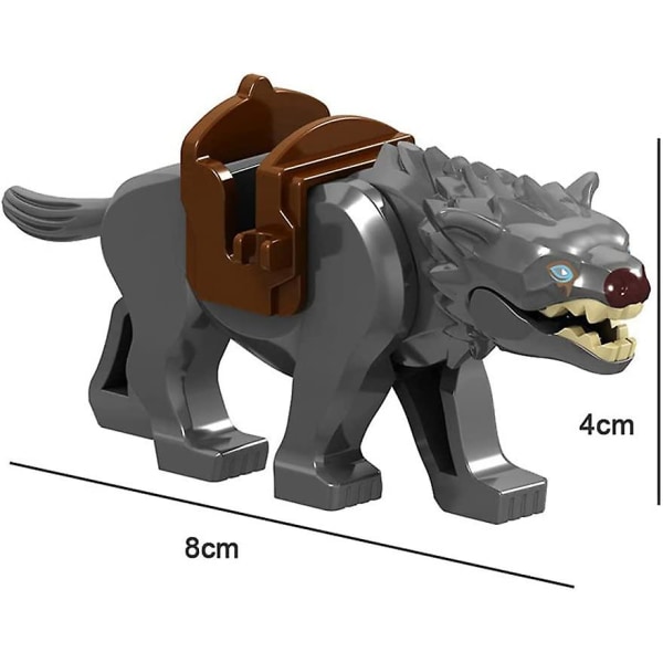 2024, 9 stk/sett Bygningsblokker Bydyr Dyrfigurer Modell Mammut Sabeltann Utdannende Leke