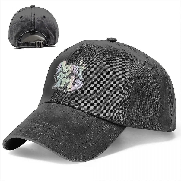 Dont Trip Trucker Hatut Kauppa Muoti Distressed Denim Funny Logo Baseball Cap Miehille Naiset Säädettävä Dark Gray