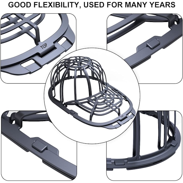 Keps tvättbur för tvätt av baseballkepsar, keps tvätt- och hattrengöringsställ för förvaring i garderoben H