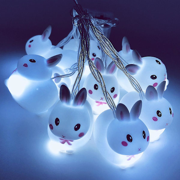 Påskkanin LED-ljusslinga 20 lampor 3 meter Batteridriven för dekoration White