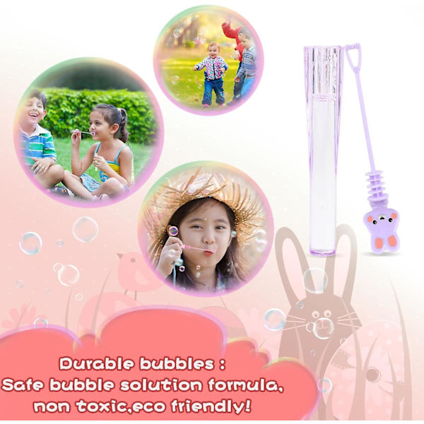 Bubbelrör för barn, 10 st påskbubbelrör med trollstav Kanin Kyckling Mini Bubbelstavar Bubbelbarn Vår Sommar Leksak Partypåse Fyllningar för barn_FÅ DET G Style 2