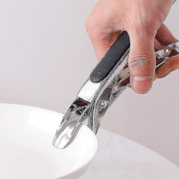 Gripper Clips Tænger til at løfte varme retter, skåle, gryder, pander og tallerkener fra mikrobølgeovnen, rustfrit stål, køkkentænger, 1 stk. orange