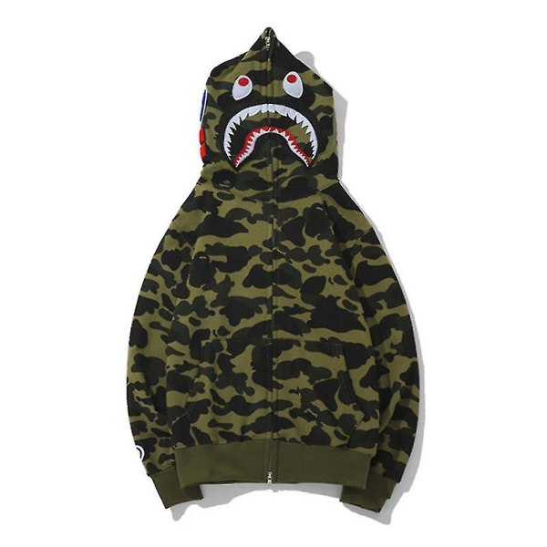 Shark Ape Bape Hoodie Camo Print Polyester Genser Casual Løstsittende Glidelåsjakke For Menn Kvinner Raoliang style 8 S