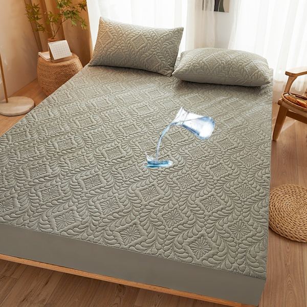Mattress Protector, Waterproof, Machine Washable (Grey-200x200cm)