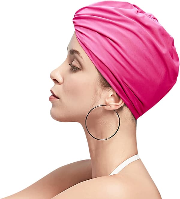 Plissert badehette dame Langhårshette Badehette Superelastisk turbanhette