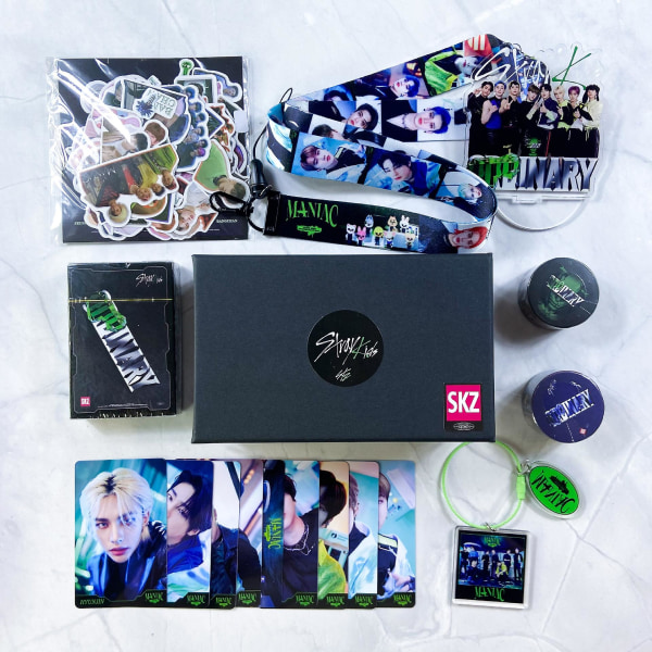 Stray Kids New Album Maxident Presentbox Set Kpop Merchandise Photocards Lanyard Nyckelring Presenter till Skz Fans