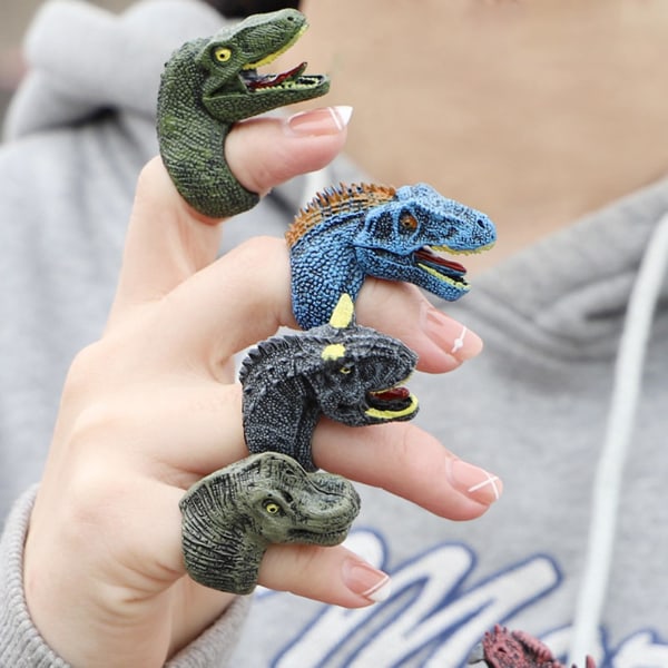 6 stk Dinosaur Ring Fin tekstur Tidlig læring Dyrekognition Pædagogisk legetøj Realistisk Model Legetøj Pvc Simulering Dinosaur Vilde dyr Fugle Børn Fi E