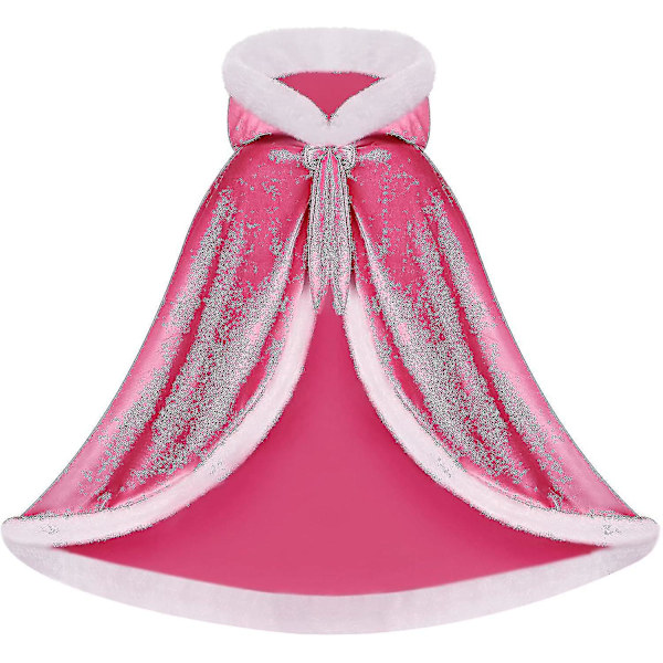 Vändbar Kappa för Vuxna och Barn, Påsk Nyår Kappklädsel Vampyr Häxa Trollkarl Rollspel Kapp-zong Pink 90cm