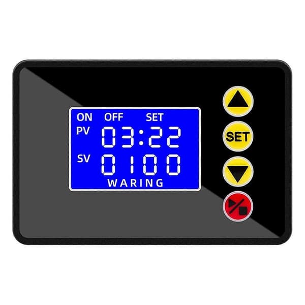 Programmerbar Digital Switch Relä Kontroll Tidskontroller Fördröjningsrelä Cykeltiming På/Av AC110-220V Black