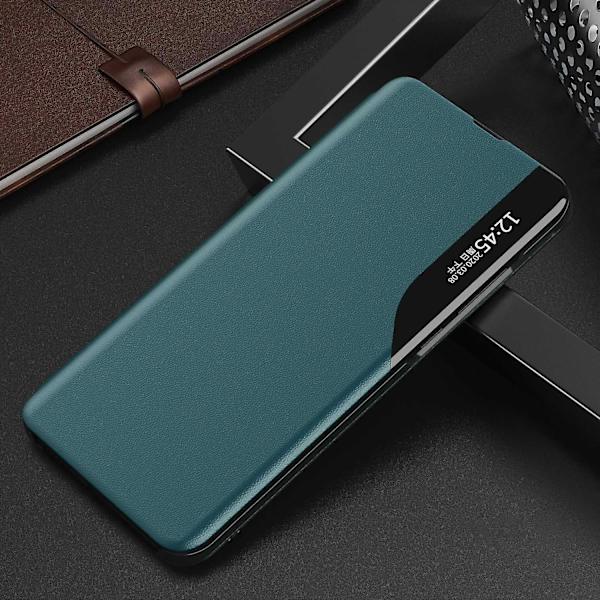Mobilfodral i PU-läder med magnetfäste och fönster för Oppo Find X5 Pro, Business-design Green