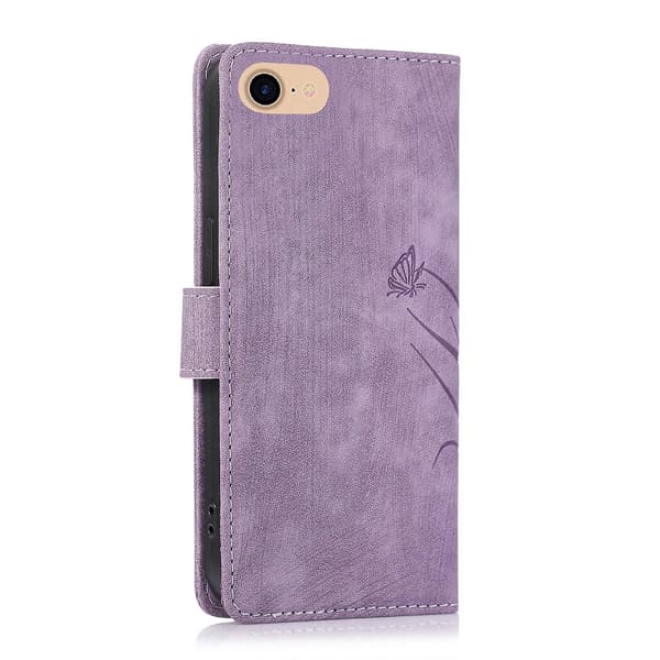 Orkide Lærveske for iPhone 7 / 8 / SE 2022 Purple