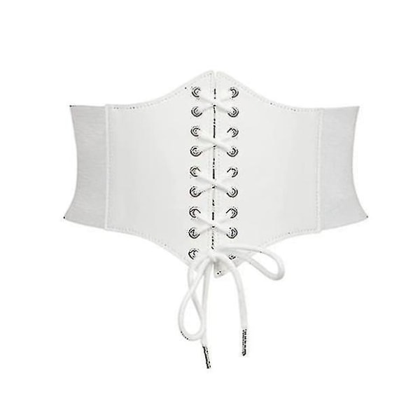 Elastisk kostyme for kvinner i midjebelte med snøring knyttet Waspie korsettbelter for kvinner white 3XL