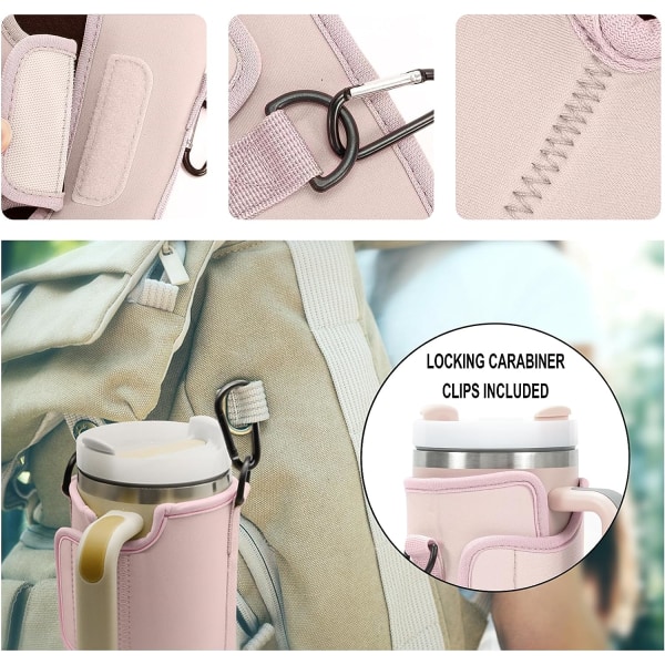 Hållare för vattenflaska bärväska, 40 oz， Vattenflaska Sling Bag ärmhållare  Hållare med justerbar axelrem (rosa) dfe2 | Fyndiq