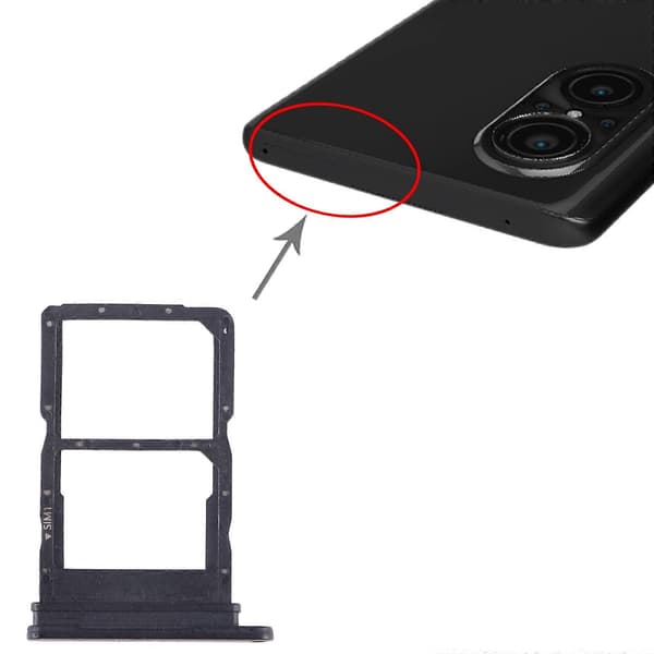 Kompatibel med Huawei Nova 9 SE 5G SIM + SIM-kortfack Black