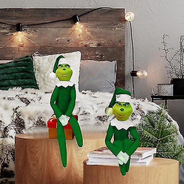 30 cm Julegrinch Elf Dukke Snoop På Trappen Julegrinch Fest Dekorationer