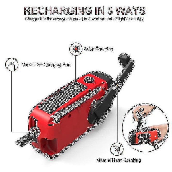 Højkvalitets Engros Håndsving Radio Solar Håndsving Radio Emergency Hand Crank Radio Golden