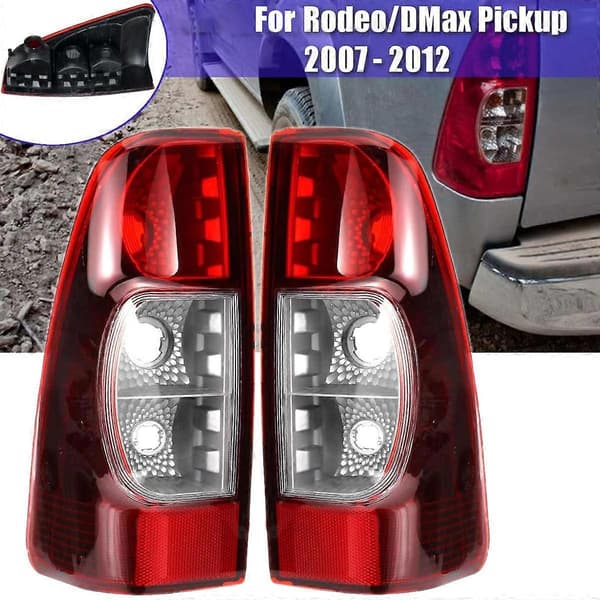 2 stk. baglygter til bil uden pære til Isuzu Rodeo DMax Pickup 2007-2012 92 ABS
