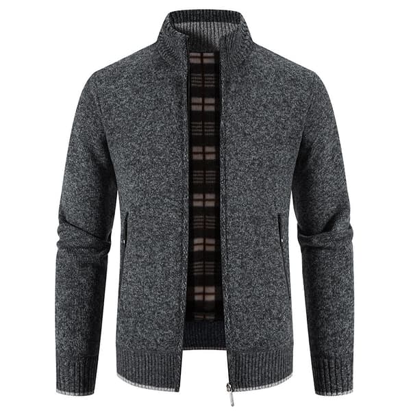 Strikkede afslappede cardigans til mænd mørkegrå Dark Grey M
