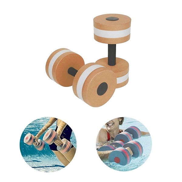 Svømmeflydere til voksne 1 par Aqua Fitness Håndvægte Skum Dumbbells Håndstænger Pool Modstandstræning Orange