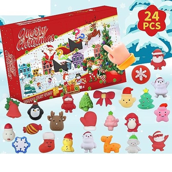 Kalender 2023 Julkalender Leksak 24st Assorterade Söta Mochi Djur Squishy Hållbar Hög Kvalitet 1