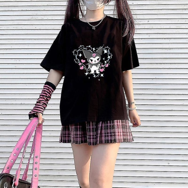 Sanrio My Melody Kuromi Tops Women 2022 Aesthetic Oversized T Shirt Aesthetic Clothes Plus Fashion Sweethearts Outfit