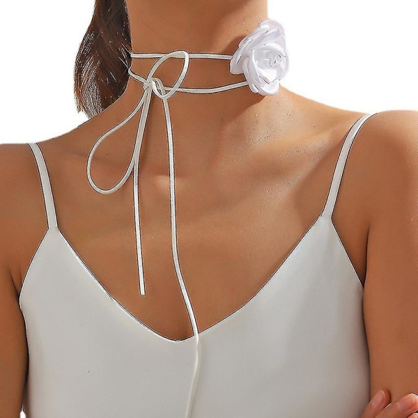 Blomsterhalsband Smycke Klassiskt Romantiskt Choker Halsband Utsökt Krage - Vit